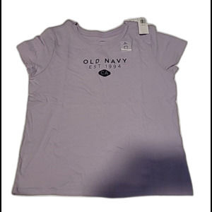Girls Women OLD NAVY T Shirt Sz L Violet Logo design -